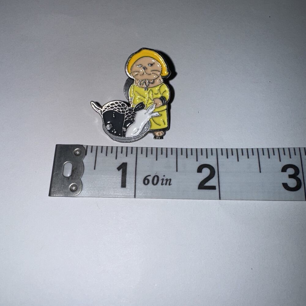 Cat In Raincoat Kitten Pin Brooch